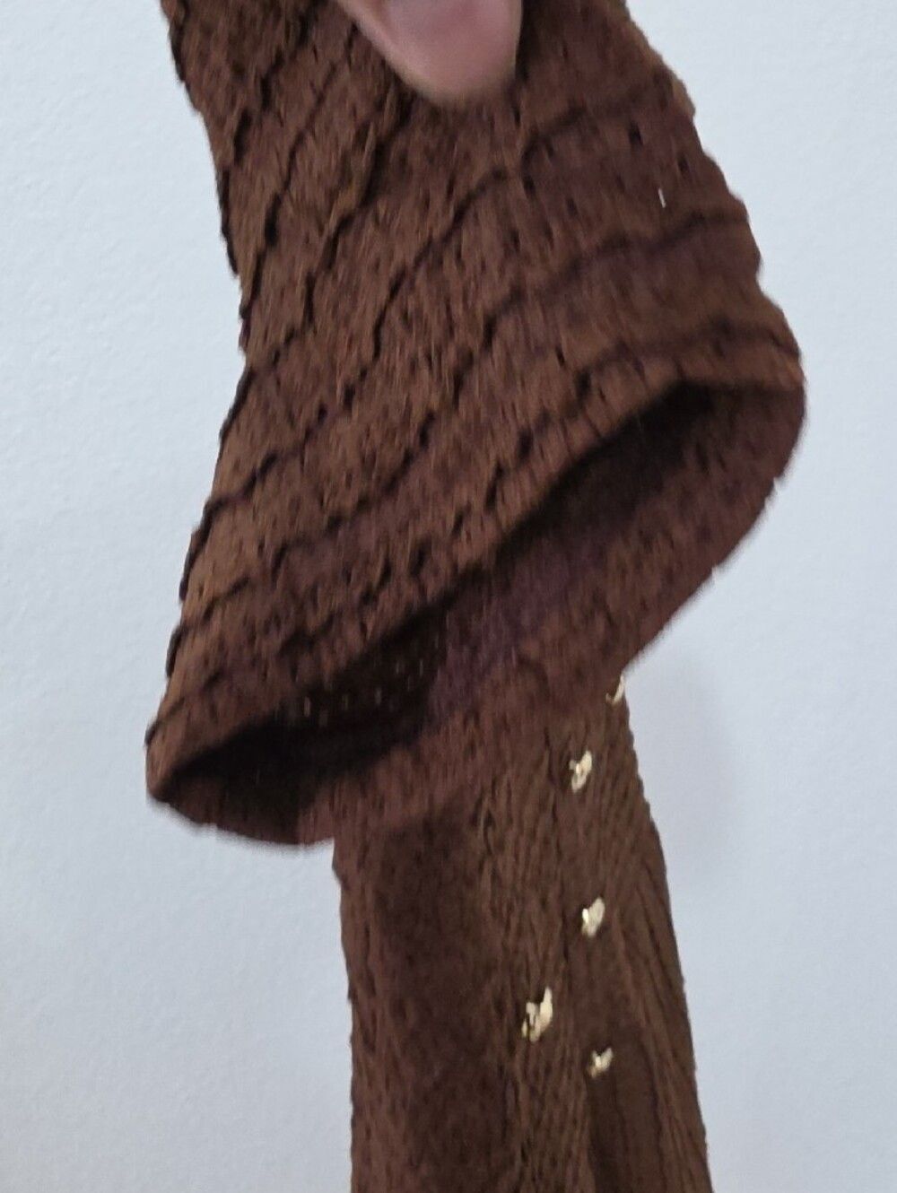 Brown Textured Button-Front Midi Dress - Picture 4 of 8